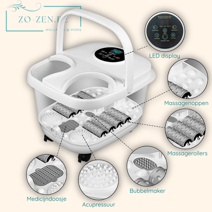 Solena™ - Uitgebreid Massage Voetenbad – Warmte, Bubbels & Diepe Ontspanning